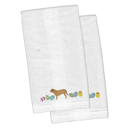 Carolines Treasures Dogue De Bordeaux Easter White Embroidered Plush Hand Towel, 2PK CK1635KTEMB